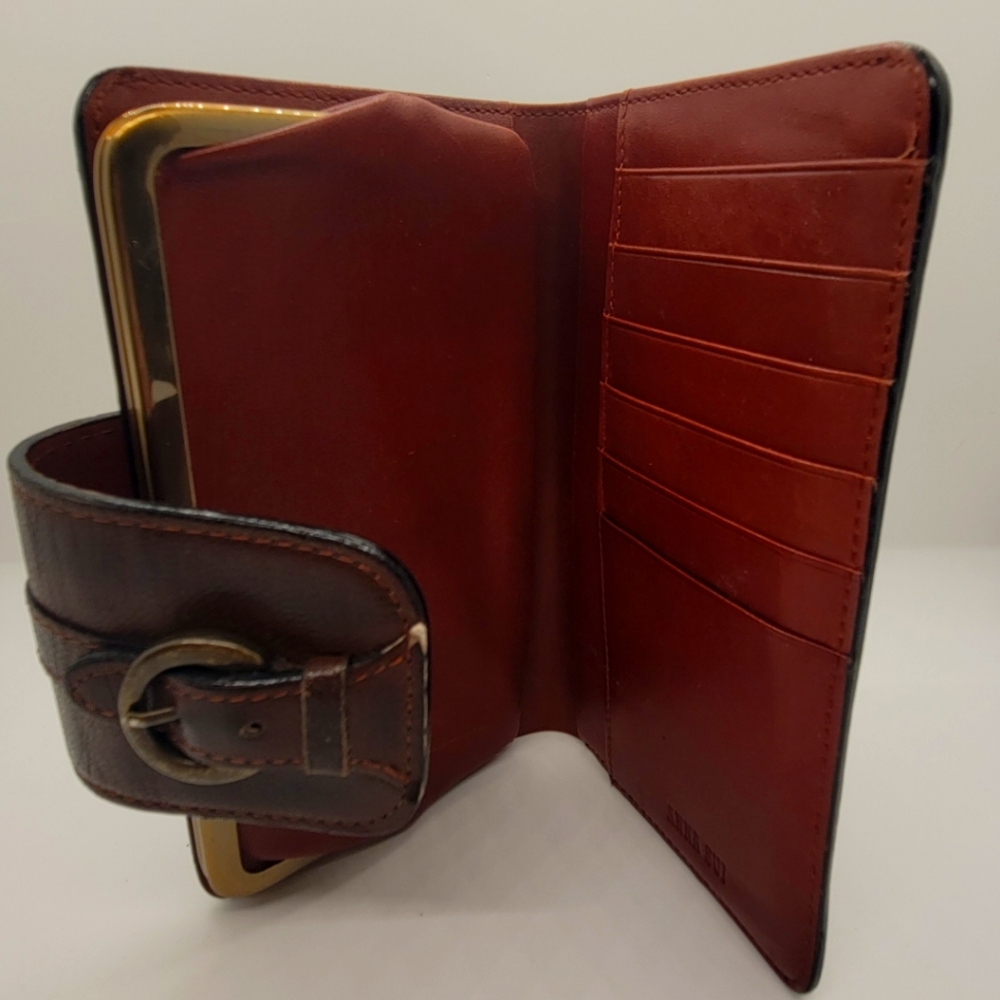 ANNA SUI Wallet its buckle,Brown ,Leather
